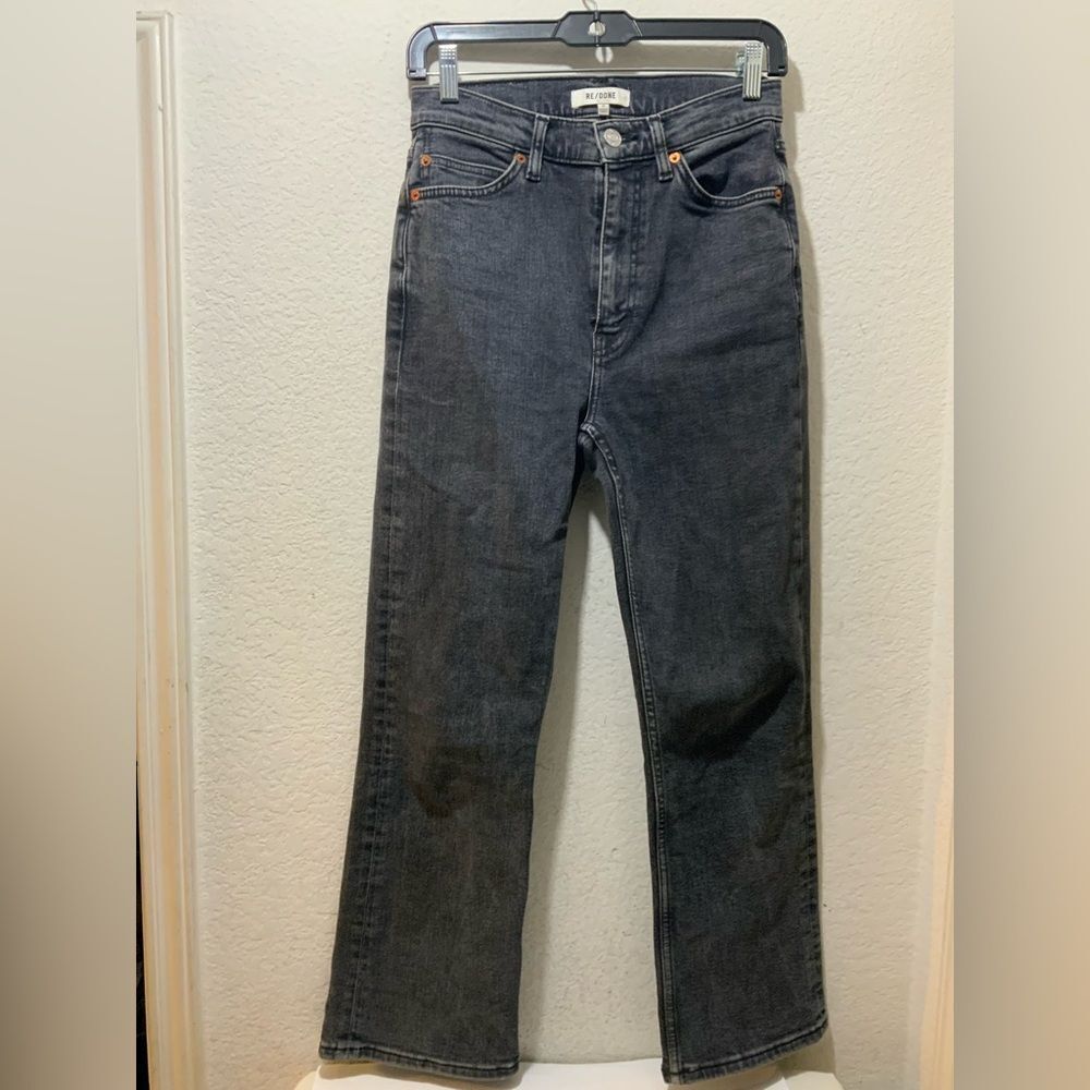 Re Done- Dark Wash Denim 90s High Rise Loose Straight Leg Jeans size 27
